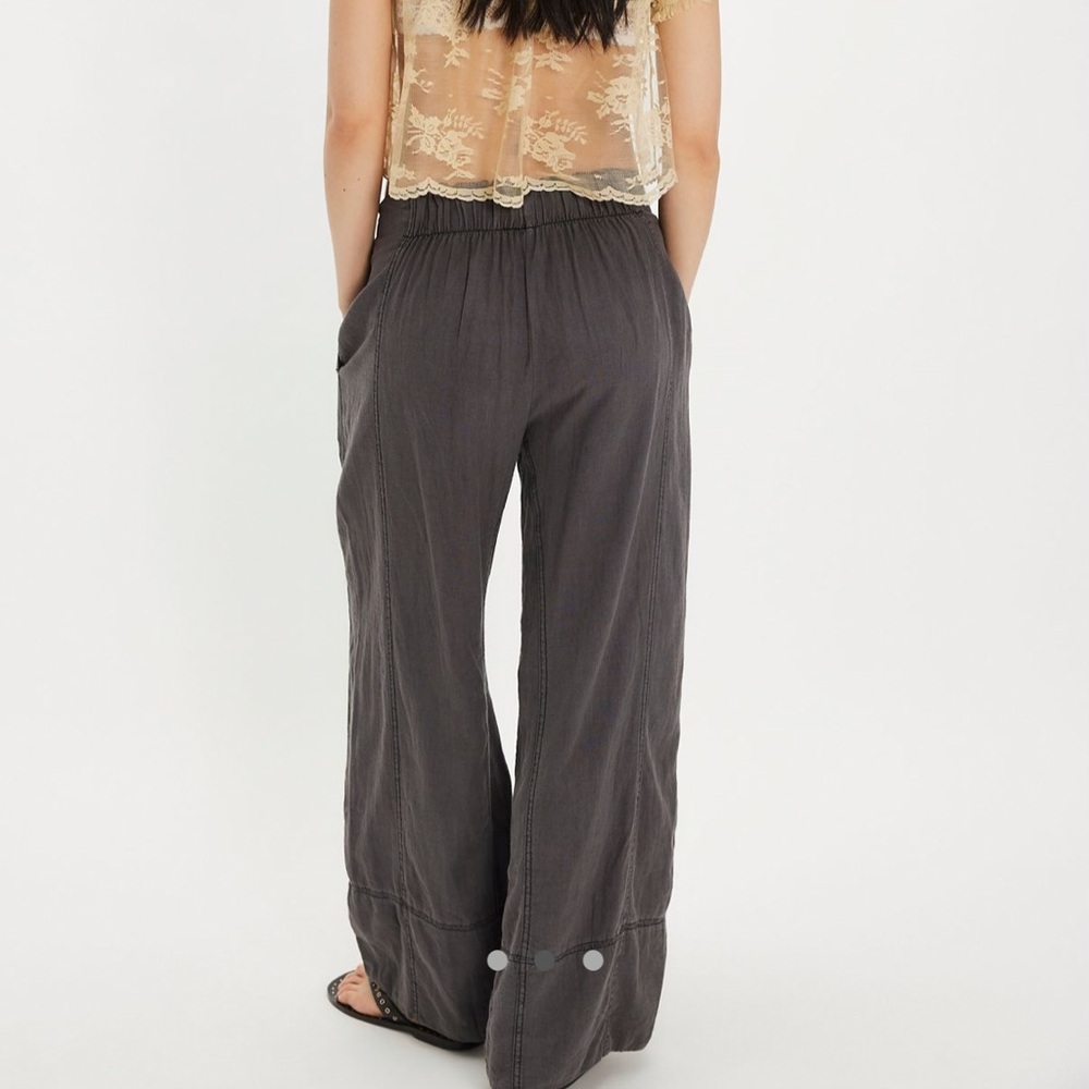 Free People Days End Charcoal Wide Leg Pants NWOT - Picture 2 of 4